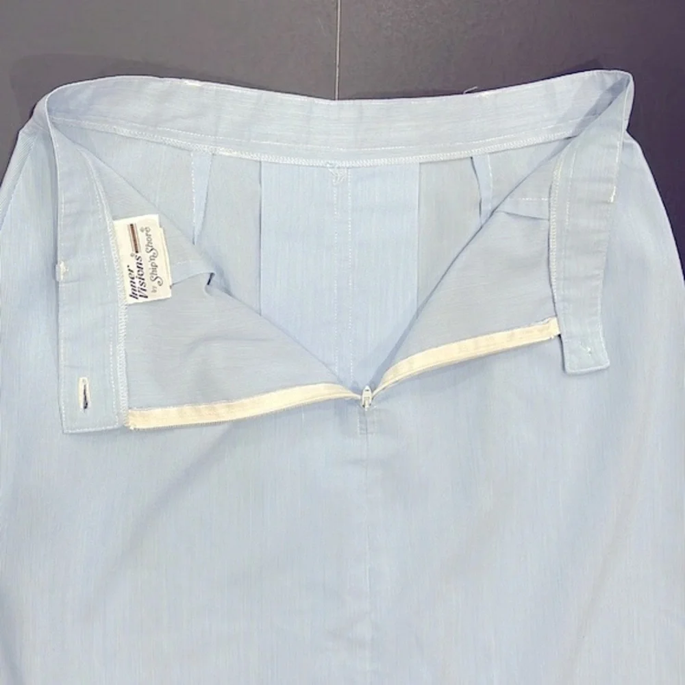 🛑🛑SOLD Vintage 70s Blue Pinstripe Ship n Shore Skirt - Picture 13 of 16